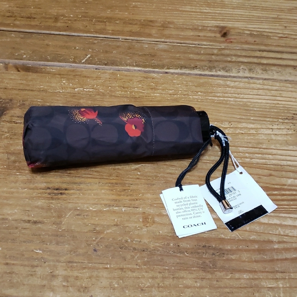 Coach Brown Pop Floral UV Umbrella
